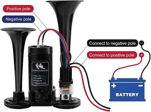 Air Horns Kit with Compressor 12V Car Horns Loud Truck Horn Dual Trumpet for Truck Boat Train Speaker Cars Van Ship in Saudi Arabia