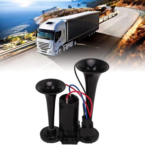 Air Horns Kit with Compressor 12V Car Horns Loud Truck Horn Dual Trumpet for Truck Boat Train Speaker Cars Van Ship in Saudi Arabia