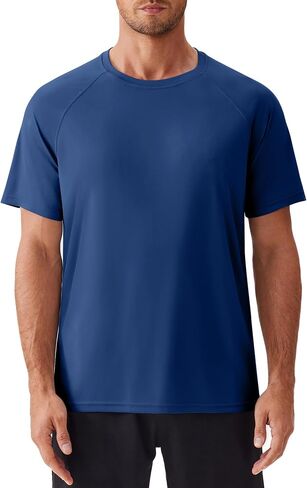 Pinspark Mens Swim Shirt Shirt Sweve Upf 50+ حماية من أشعة الشمس حارس طفح جلدي سريع الجاف جاف Tshirts الشاطئ القميص الرياضي القميص الرياضي in Kuwait
