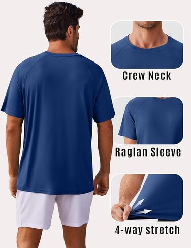 Pinspark Mens Swim Shirt Shirt Sweve Upf 50+ حماية من أشعة الشمس حارس طفح جلدي سريع الجاف جاف Tshirts الشاطئ القميص الرياضي القميص الرياضي in Kuwait