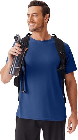 Pinspark Mens Swim Shirt Shirt Sweve Upf 50+ حماية من أشعة الشمس حارس طفح جلدي سريع الجاف جاف Tshirts الشاطئ القميص الرياضي القميص الرياضي in Kuwait