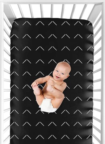 Sweet Jojo Designs Sage Green Boho Arrow Boy or Girl Fitted Crib Sheet Baby or Toddler Bed Nursery - White Bohemian Tribal Southwest Chevron Geometric Herringbone Woodland Gender Neutral in Saudi Arabia