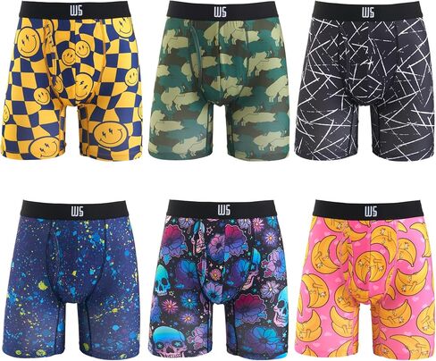 Warriors & Scholars Chafe Safe Pouch Boxer Briefs For Men Pack Of 6, Ultra Soft, Moisture-Wicking, Buldge Enhancing Underwear in Saudi Arabia