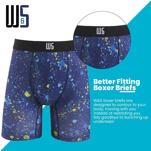 Warriors & Scholars Chafe Safe Pouch Boxer Briefs For Men Pack Of 6, Ultra Soft, Moisture-Wicking, Buldge Enhancing Underwear in Saudi Arabia