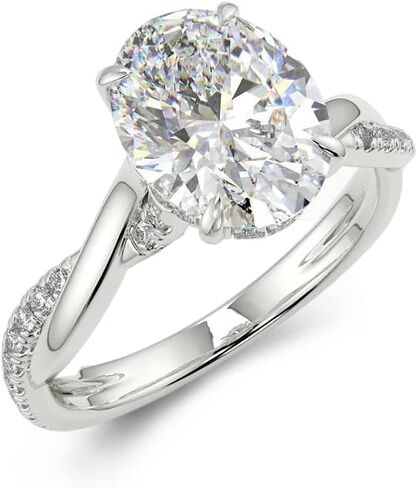 WSX 2CT Round/Oval Cut Moissanite Twisted Engagement Rings Sterling Silver, 10K 14K 18K Gold Moissanite Infinity Wedding Anniversary Promise Ring for Women Size 4-16 (D Color VVS1 Clarity Center) in Saudi Arabia