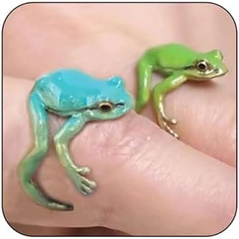 Tree Frog Ring for Women - Cute, Adjustable, Funny Green Frog Ring - Women's Jewelry Gifts in Saudi Arabia