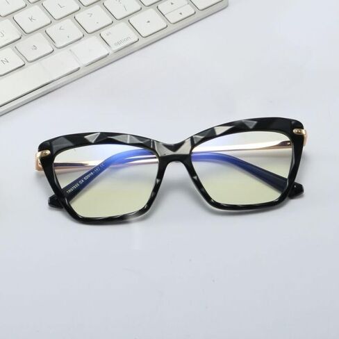 Square Eyewear Frames for Women, Stylish Retro Eyeglasses Frame, Anti-fatigue Blue Light Blocking Glasses in Kuwait