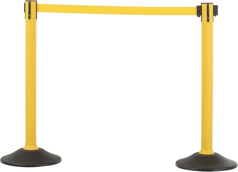 US Weight Crowd Control barriers- Sentry Stanchion with Retractable Belt Barrier– Easy Connect Assembly (2-Pack) Crowd Control Stanchions - Chevron Yellow/Black in Saudi Arabia