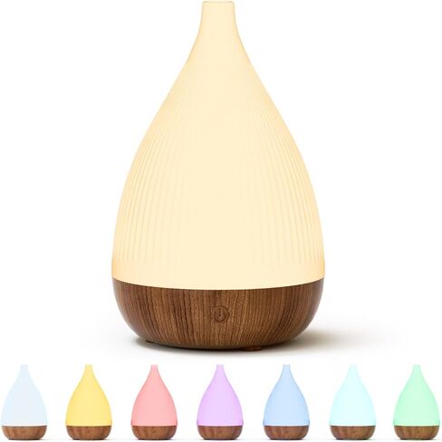 Ultrasonic Essential Oil Diffuser, Home Fragrance Aroma Diffuser with Auto Shut-Off, 8-Color Night Light & Ultra-Quiet Operation, BPA-Free Portable Aromatherapy Humidifier for Home (Dark) in Saudi Arabia