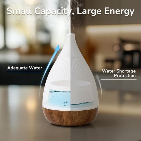 Ultrasonic Essential Oil Diffuser, Home Fragrance Aroma Diffuser with Auto Shut-Off, 8-Color Night Light & Ultra-Quiet Operation, BPA-Free Portable Aromatherapy Humidifier for Home (Dark) in Saudi Arabia