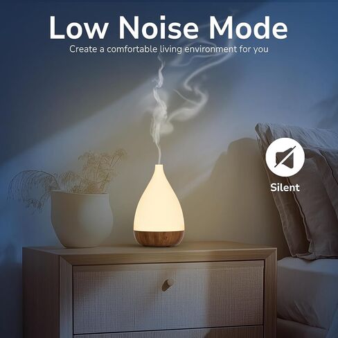 Ultrasonic Essential Oil Diffuser, Home Fragrance Aroma Diffuser with Auto Shut-Off, 8-Color Night Light & Ultra-Quiet Operation, BPA-Free Portable Aromatherapy Humidifier for Home (Dark) in Saudi Arabia