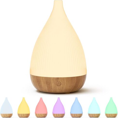 Ultrasonic Essential Oil Diffuser, Home Fragrance Aroma Diffuser with Auto Shut-Off, 8-Color Night Light & Ultra-Quiet Operation, BPA-Free Portable Aromatherapy Humidifier for Home (Dark) in Saudi Arabia