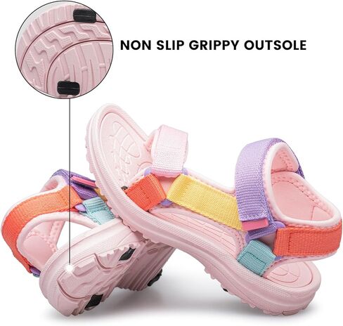 YHOON Boys Girls Sandals Adjustable Double Strap Open-Toe Athletic Lightweight Unisex Child Sport Sandals Summer Outdoor(Toddler/Little Kid/Big Kid) in Kuwait