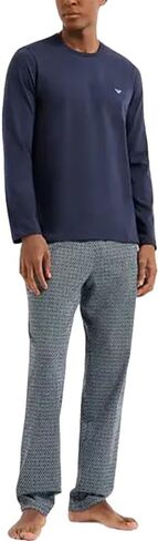 Emporio Armani Men's Pattern Mix Long Pajamas in Saudi Arabia