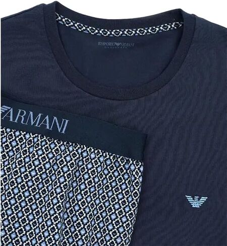Emporio Armani Men's Pattern Mix Long Pajamas in Saudi Arabia