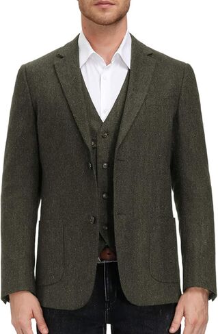 PJ Paul Paul Jones Men's Herringbone Tweed Blazer British Wool Blend Sport Coat Scoal in Saudi Arabia