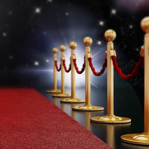 PATIKIL 8 Pack Black Velvet Stanchion Rope, 5 Ft Crowd Control Ropes Barrier Hanging Rope with Stainless Steel Silver Plated Hooks for Carpet Events Movie Theaters Opening Activities in Kuwait