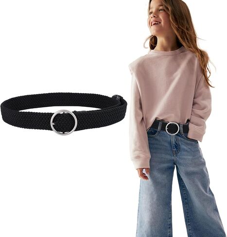 Kids Braided Elastic Belt - Golf Softball Woven Stretch Belt for Girls and Boys Aged 4-18 Years in Saudi Arabia