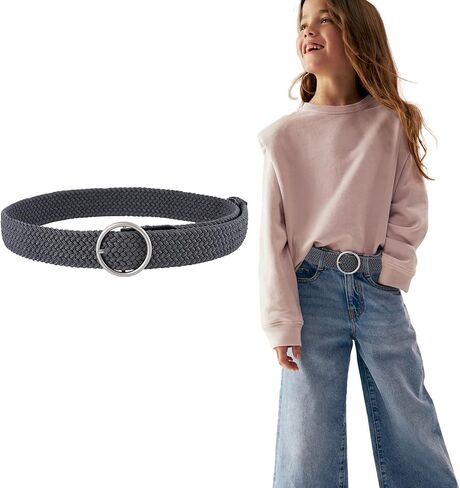 Kids Braided Elastic Belt - Golf Softball Woven Stretch Belt for Girls and Boys Aged 4-18 Years in Saudi Arabia