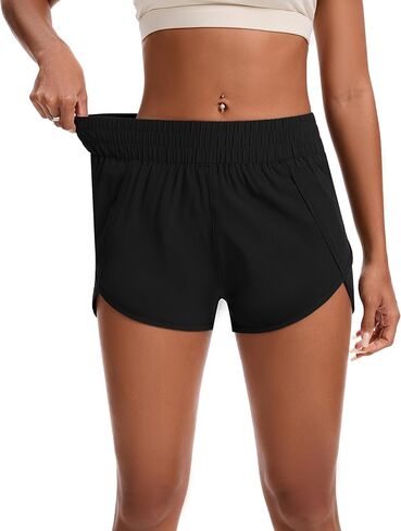 Womens Running Shorts Elastic High Waisted Shorts Quick Dry Athletic Shorts Pants in Saudi Arabia