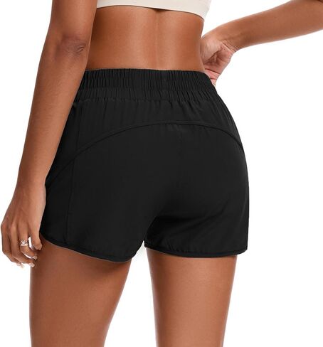Womens Running Shorts Elastic High Waisted Shorts Quick Dry Athletic Shorts Pants in Saudi Arabia