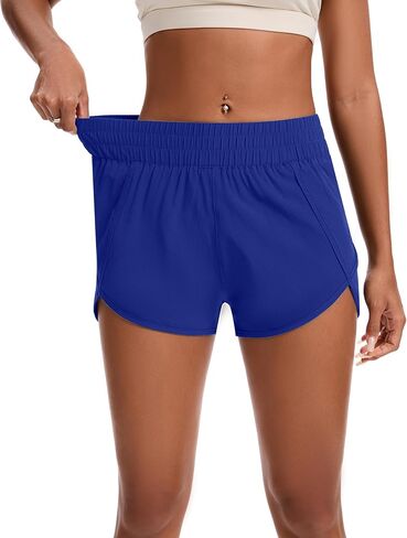 Womens Running Shorts Elastic High Waisted Shorts Quick Dry Athletic Shorts Pants in Saudi Arabia