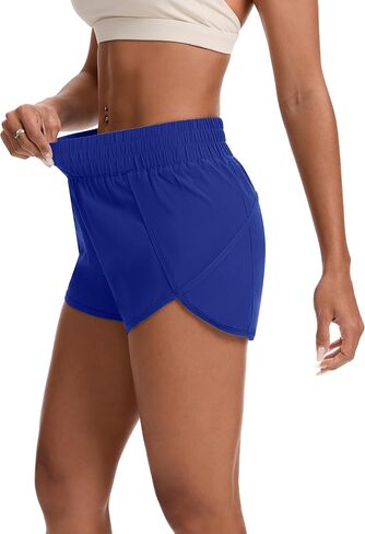 Womens Running Shorts Elastic High Waisted Shorts Quick Dry Athletic Shorts Pants in Saudi Arabia