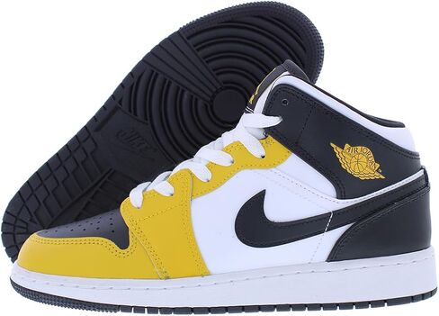 Jordan Big Kid's 1 Mid White/Green Glow-Black (DQ8423 103) in Saudi Arabia