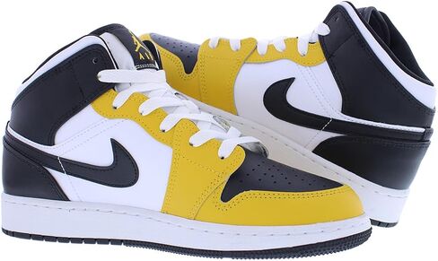 Jordan Big Kid's 1 Mid White/Green Glow-Black (DQ8423 103) in Saudi Arabia