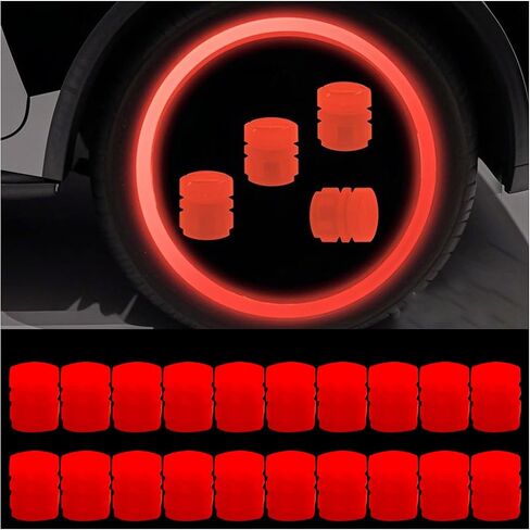 Tire air caps, Glowing tire Valve caps, Universal tire caps for Cars Trucks Motorcycles SUVs and Bikes Glow in The Dark Valve stem caps (5 Color-20PCS) in Saudi Arabia