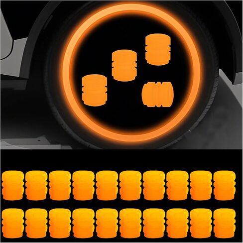 Tire air caps, Glowing tire Valve caps, Universal tire caps for Cars Trucks Motorcycles SUVs and Bikes Glow in The Dark Valve stem caps (5 Color-20PCS) in Saudi Arabia