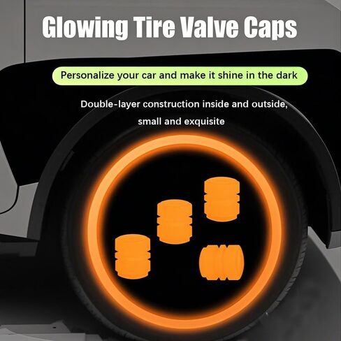 Tire air caps, Glowing tire Valve caps, Universal tire caps for Cars Trucks Motorcycles SUVs and Bikes Glow in The Dark Valve stem caps (5 Color-20PCS) in Saudi Arabia