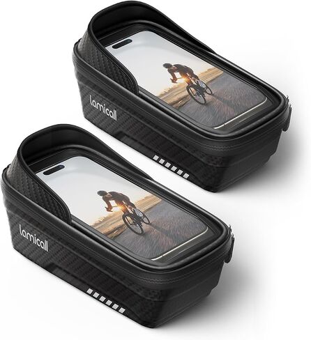 Lamicall Bike Frame Bag Waterproof - [1S Release] [2 in 1] 1.3L Bike Phone Bag, Bike Phone Holder Mount, Bicycle Top Tube Bag, Cycling Pouch with Rain Cover, Bike Accessories for Phones Under 7" in Kuwait