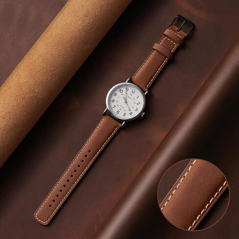 SUNFWR Quick Release Leather Watch Band 18mm 20mm 22mm 24mm for Men Women, Vintage Genuine Leather Strap for Samsung Galaxy Watch 6/Classic/Gear S3/Garmin/Huawei/Timex Watch Bands in Saudi Arabia