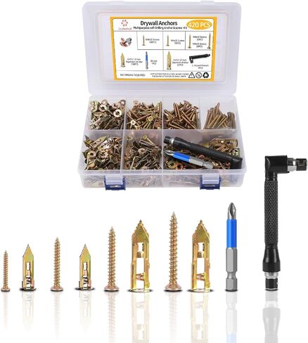 160 PCS Drywall Self-Drilling Anchors with Screws Kit,Self Drilling Drywall Anchors are Easy to Install, Eliminating The Need for Drilling or Punching Holes in The Wall. in Saudi Arabia