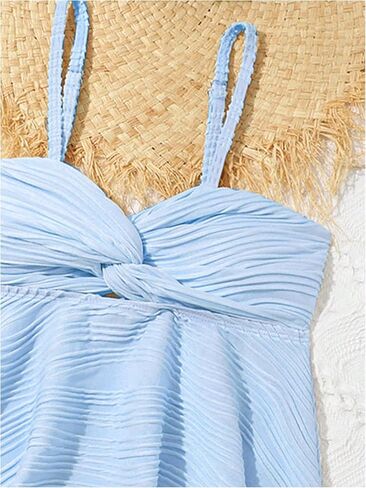 Oyoangle Girl's 2 قطعة Tankini Swimsuit Twist Twist Front Ruched Ruched Bikini Set Suits Bashing Suits in Kuwait