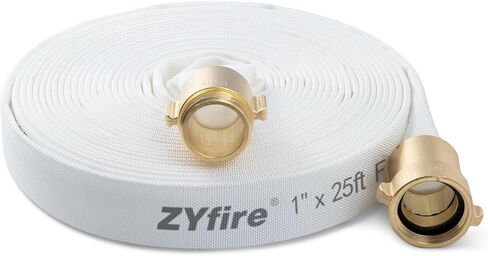 ZYfire Fire Hose - 1-1/2" ID x 100 FT Single Jacket Fire Hose Industrial Hose Firefighter Hose with M × F NST/NH Brass Couplings Lightweight Lay Flat Water Hose for Use in Firefighting, Agriculture in Saudi Arabia