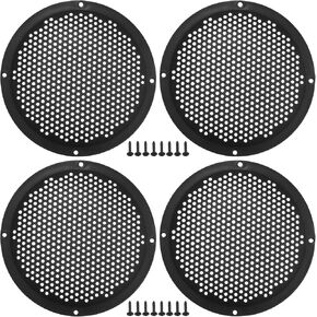 ACROPIX Universal 8" Car Speaker Grills Cover Mesh Round 8 Inch Audio Speaker Subwoofer Guard Protector Case with Mounting Screws ABS Black - Pack of 4