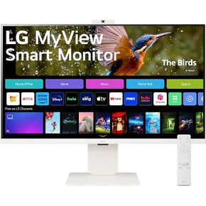 LG 32SR85U-W 32-inch MyView 4K UHD, IPS Display, webOS Smart Monitor, ThinQ Home, USB Type-C 90W PD, Built-in FHD Webcam & Speaker, HDR 10, AirPlay 2, Screen Share, Bluetooth, White