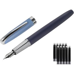 Contrast Color Fountain Pen Set - Medium Nib, Fancy Writing Pens for Refillable Fountain Pens, Cute Pens, Nice Pens Gift Box(Blue)