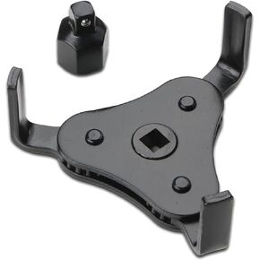 Pack-1 Oil Filter Wrench, Universal 3 Jaw Oil Filter Wrench, Adjustable Oil Filter Removal Tool for 2"-4.2" Diameter Oil Filter (Black)