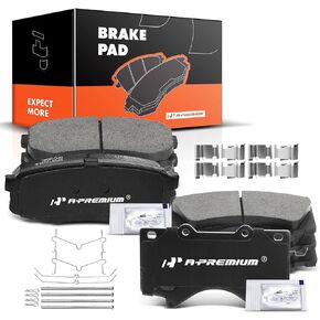 A-Premium Front and Rear Ceramic Disc Brake Pads Set Compatible with Select Lexus and Toyota Models - LX570/Land Cruiser 2008-2011/2013-2021, Sequoia 2008-2021, Tundra 2007-2021, 8 Pcs