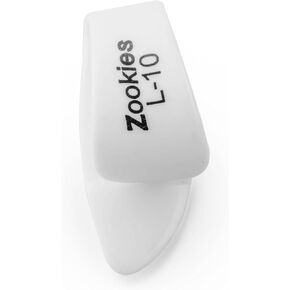 Jim Dunlop Z9003L10 Zookies™ Thumbpicks, White, Large 10⁰, 12/Bag