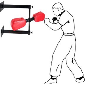 Wall Mounted Boxing Punch Pad Rotating Boxing Quickly Respond Pads Boxing Reflex Bar Training Equipment for Home Gym, Red in Kuwait