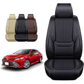 OASIS AUTO Toyota Camry Accessories Seat Covers 2012-2025 Custom Fit Leather Cover Protector Cushion (Full Set, Gray)