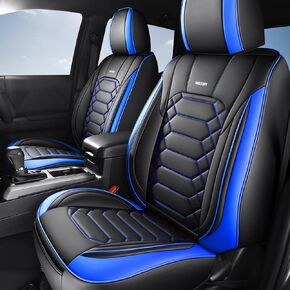 FREESOO Tacoma 2005-2023 2 Front Seat Covers Custom Fit for Toyota Tacoma Double Crew Cab, SR, SR5, TRD Sport, TRD PRO, TRD Off-Road, Faux Leather Pickup Truck Seat Covers Black