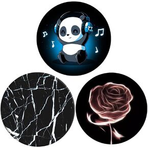 Multi-Functional Grip Mobile Phone Stands and Finger Holder (3 Pack) - Black Panda Marble Rose Flower