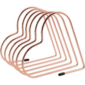 E-outstanding Magazine Holder Metal Retractable Heart Shaped Newspaper Organizer Rose Gold 6x6 Inches File Holder Book Rack Desktop Shelf Stand