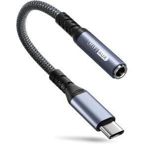 محول مقبس سماعة الرأس OKRAY USB من النوع C إلى 3.5 مم، سلك كابل USB C إلى Aux Audio Dongle مع شريحة DAC عالية الدقة متوافقة مع iPad Pro/Air 4/Mini 6، Samsung Galaxy S23/S22/S2 Note 20، Pixel 7/6/ 5 XL (أحمر)
