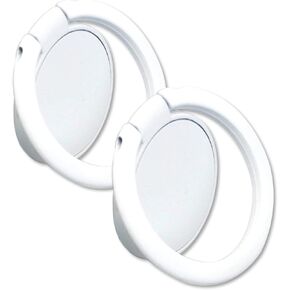 [2 Pack] Matte Finish Round Ultra-Thin Cell Phone Ring Holder Stand,360 Degree Rotation and 180 Degree Adjustable Finger Ring Kickstand with Frosted Metal Phone Grip (White)